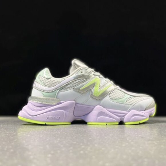9060 Series White & Silverand Purple New Balance Running Shoes - Picture 2 of 6